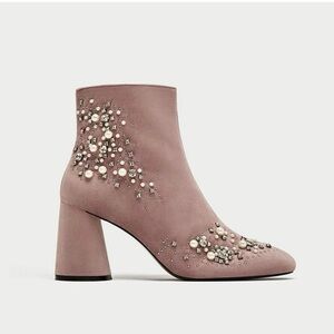 Zara velvet ankle boots